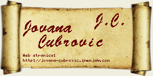 Jovana Čubrović vizit kartica